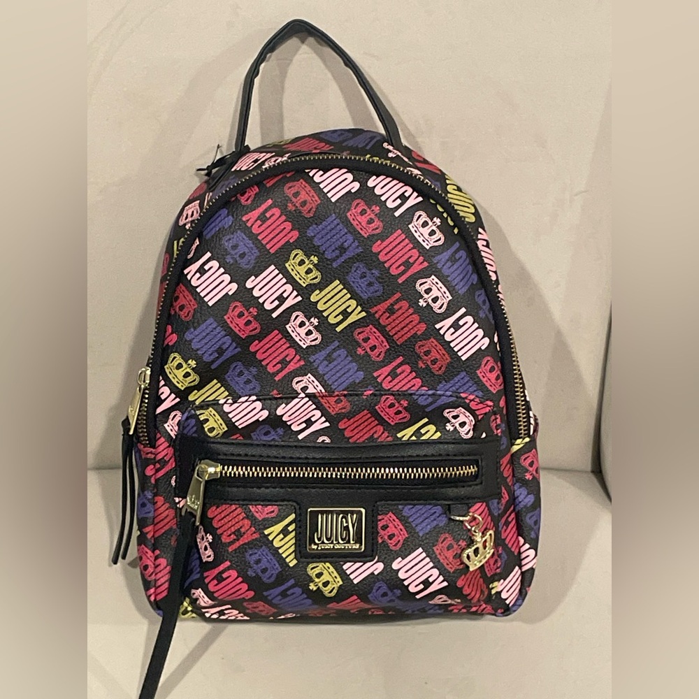 Juicy Coutore Backpack gold accents Unique Crown Pattern In the Interior